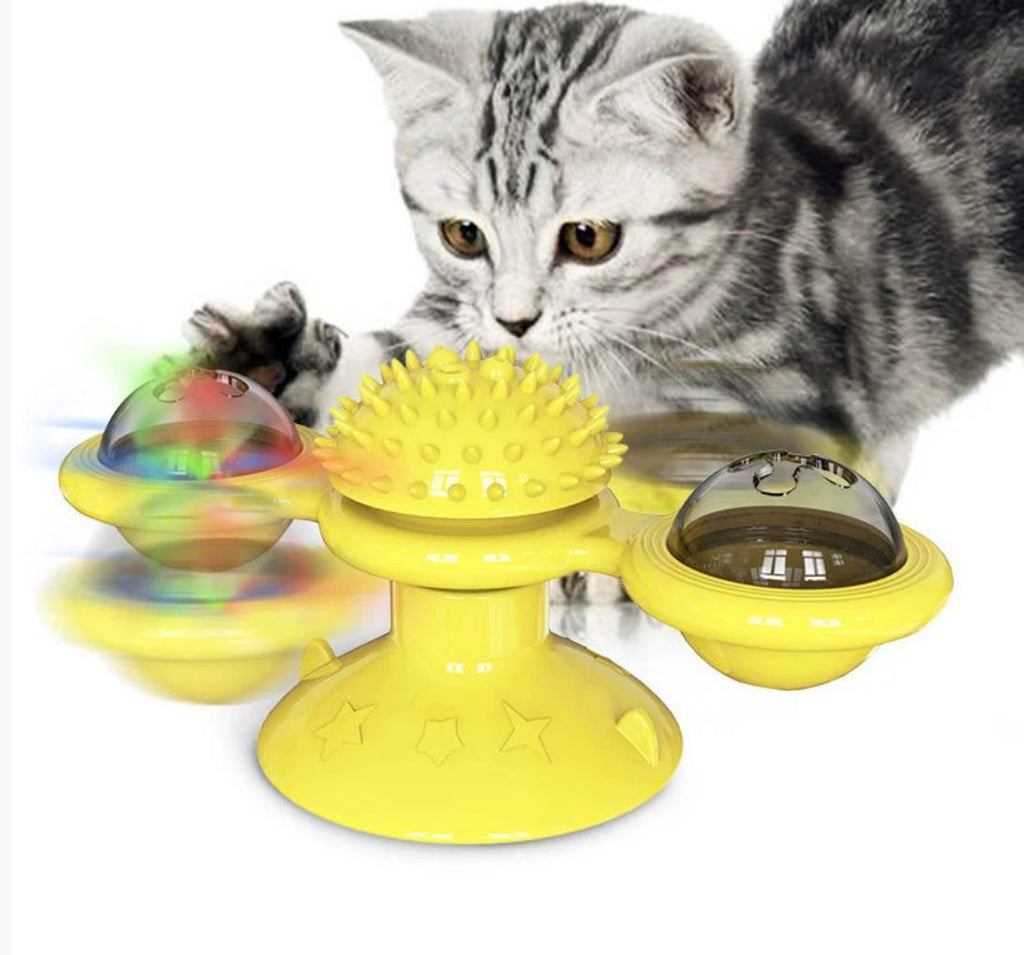 Interactive windmill cat toy with LED ball, view 5