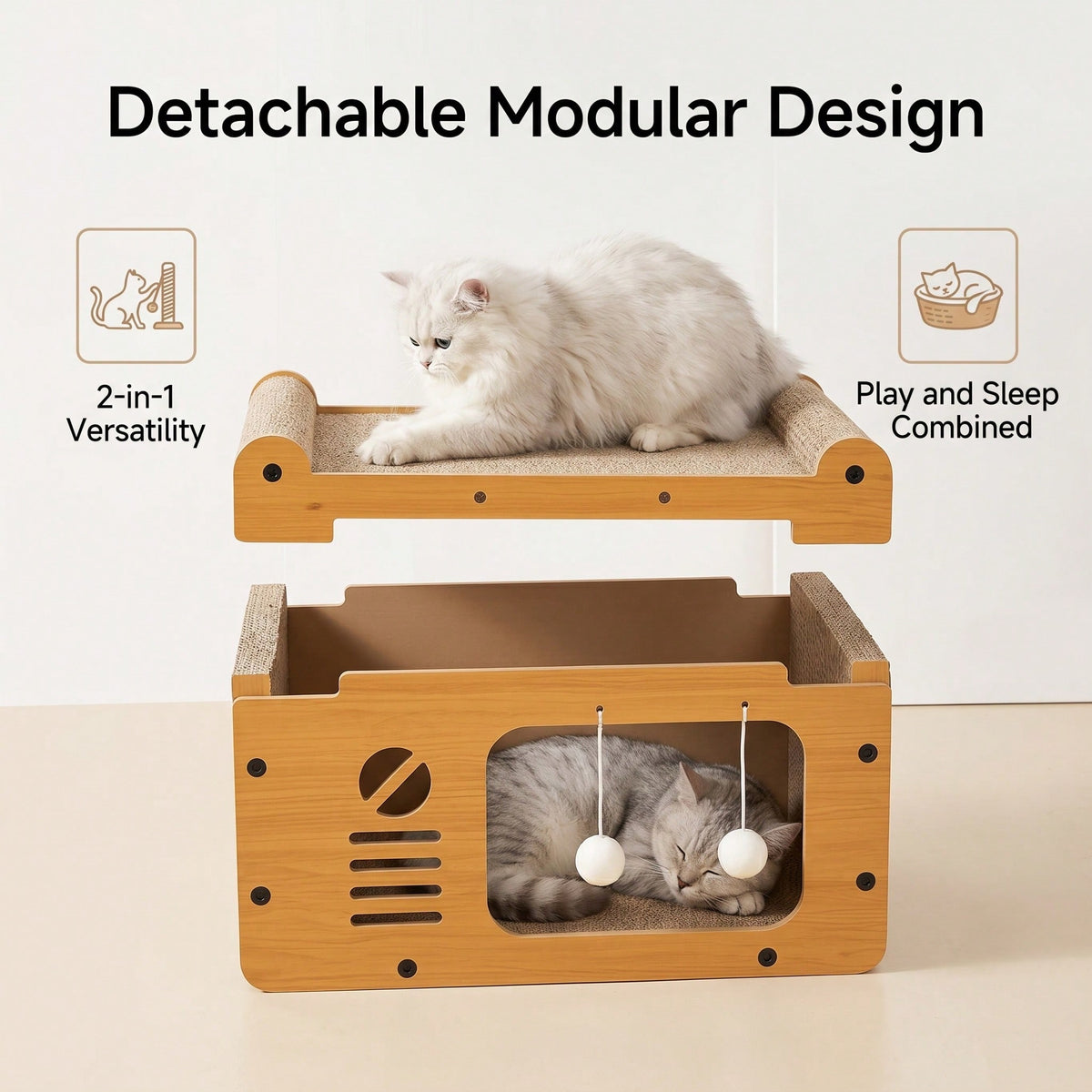 2-tier cardboard cat scratcher house, view 11