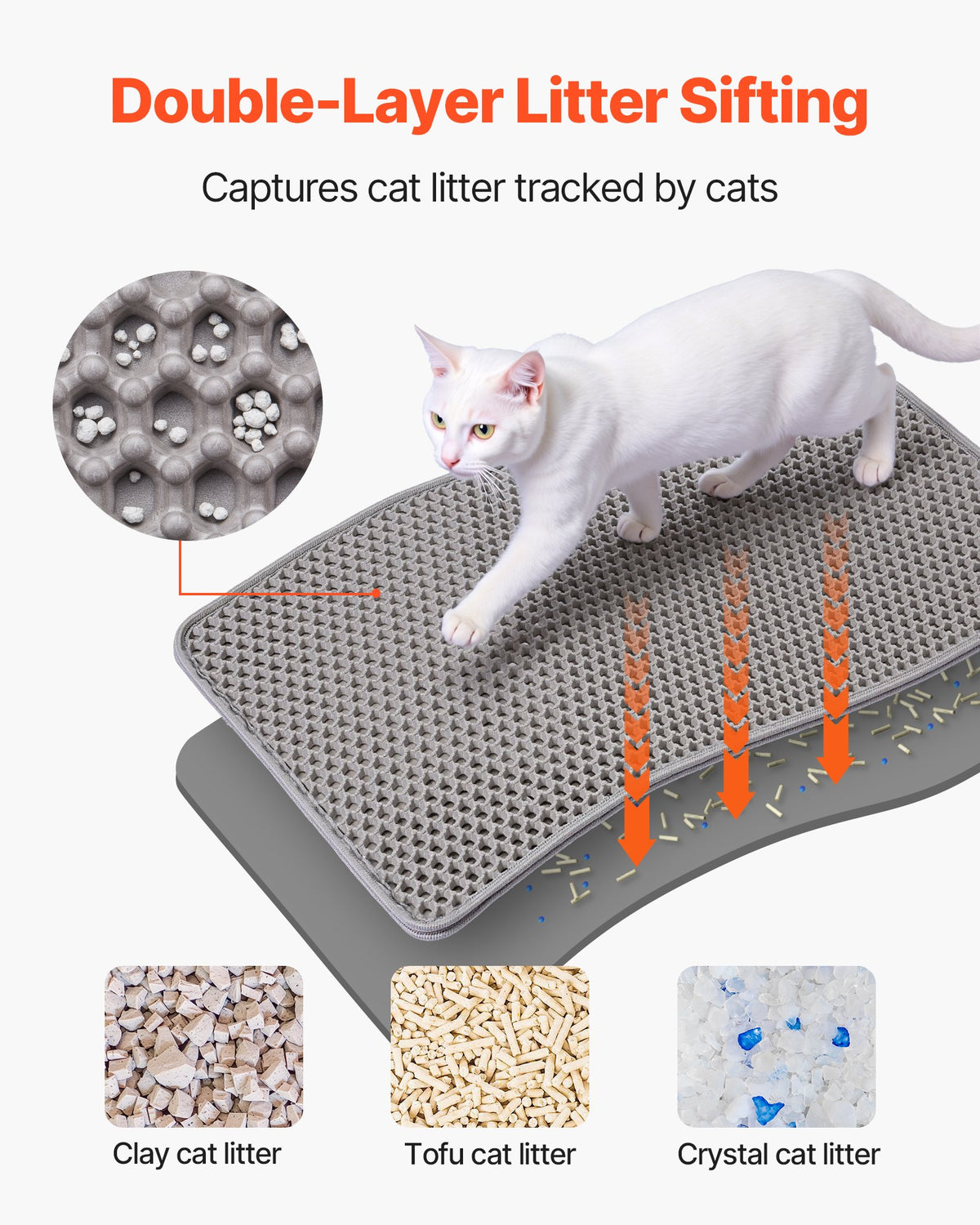 Double-layer cat litter mat, view 2