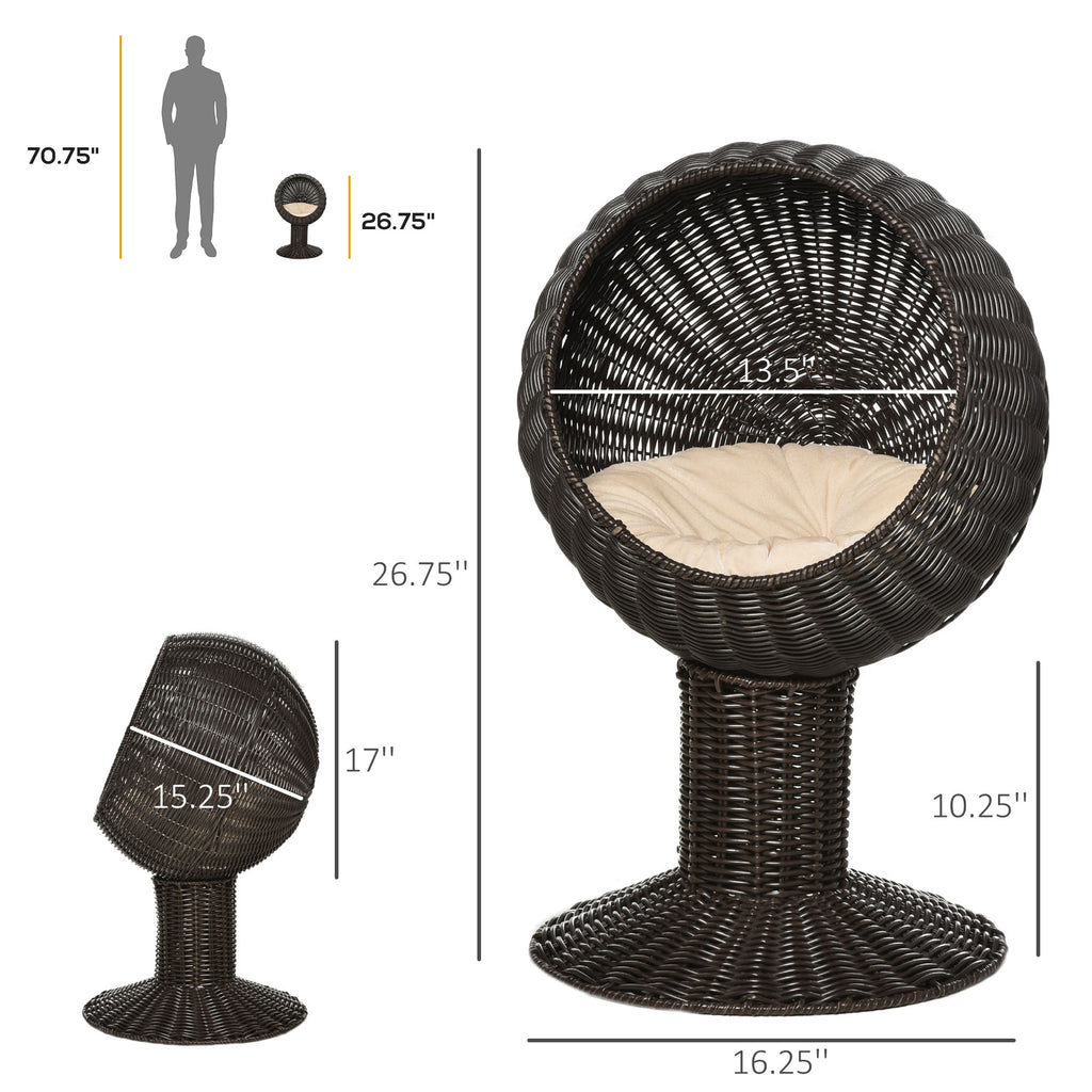 Elevated woven egg chair cat bed, view 6