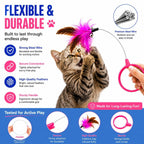 Wearable feather collar cat toy, view 4