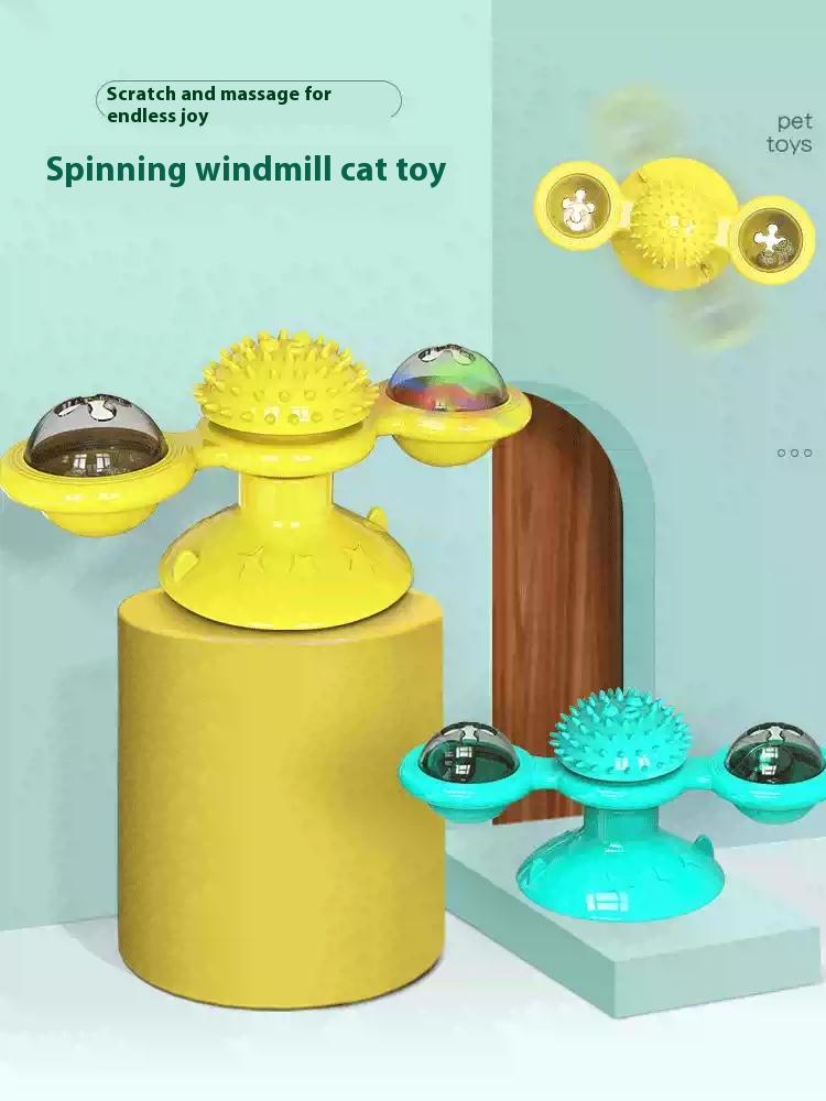 Interactive windmill cat toy with LED ball, view 9