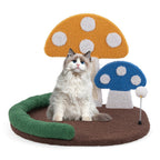 Mushroom cat bed with sisal scratcher, view 3