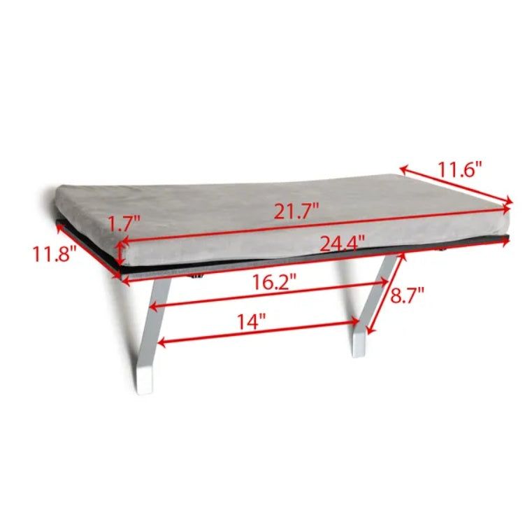 Window cat perch shelf with velvet cushion, view 4