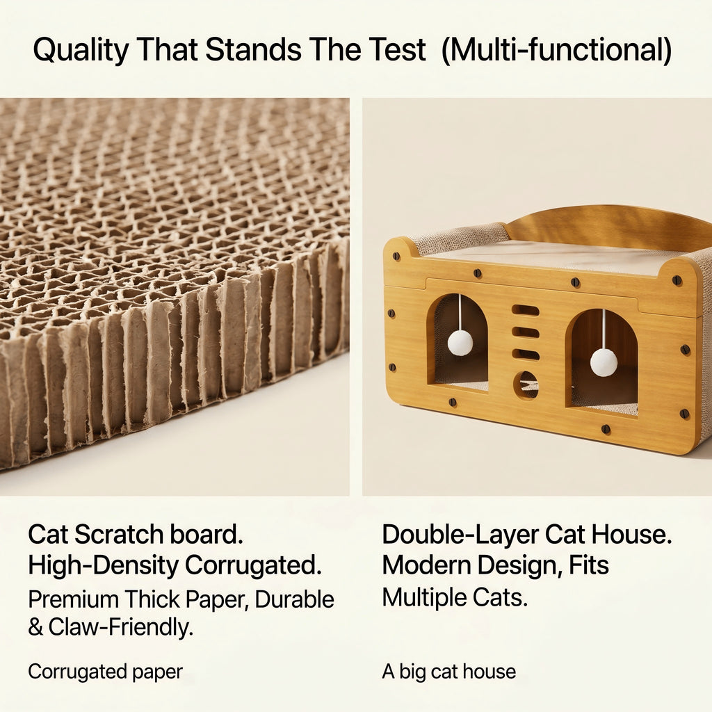 2-tier cardboard cat scratcher house, view 4