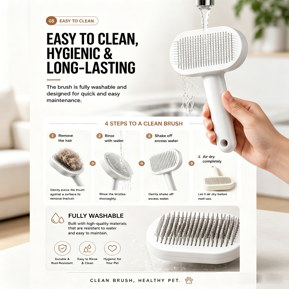 Self-cleaning slicker brush for cats by MewMallow