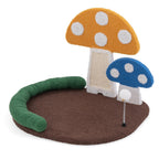 Mushroom cat bed with sisal scratcher, view 9