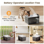 Cordless stainless steel cat water fountain, view 6