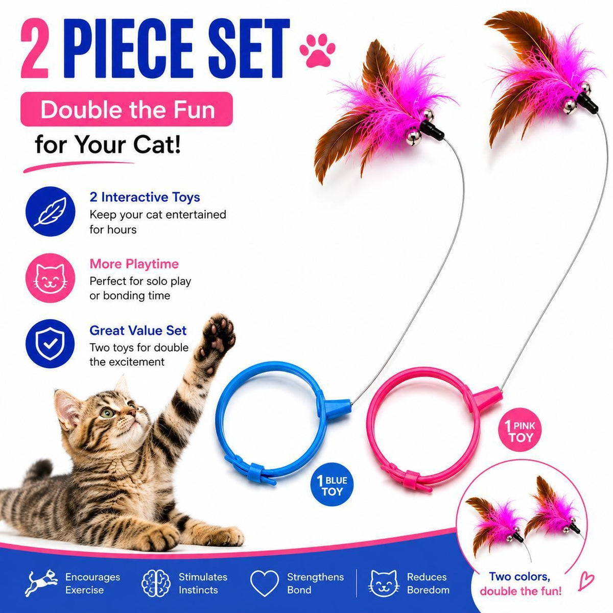 Wearable feather collar cat toy