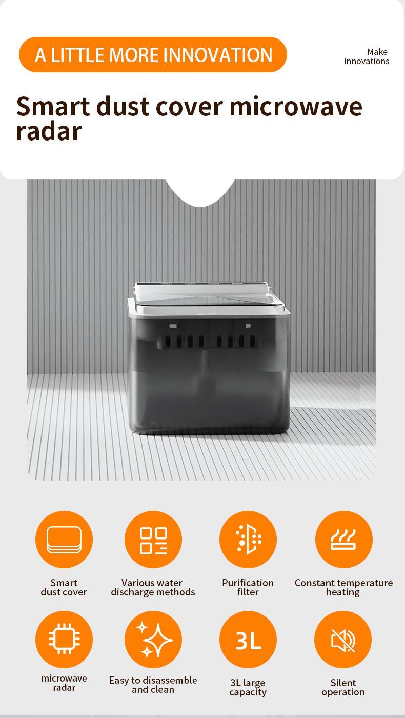 Cordless stainless steel cat water fountain, view 7