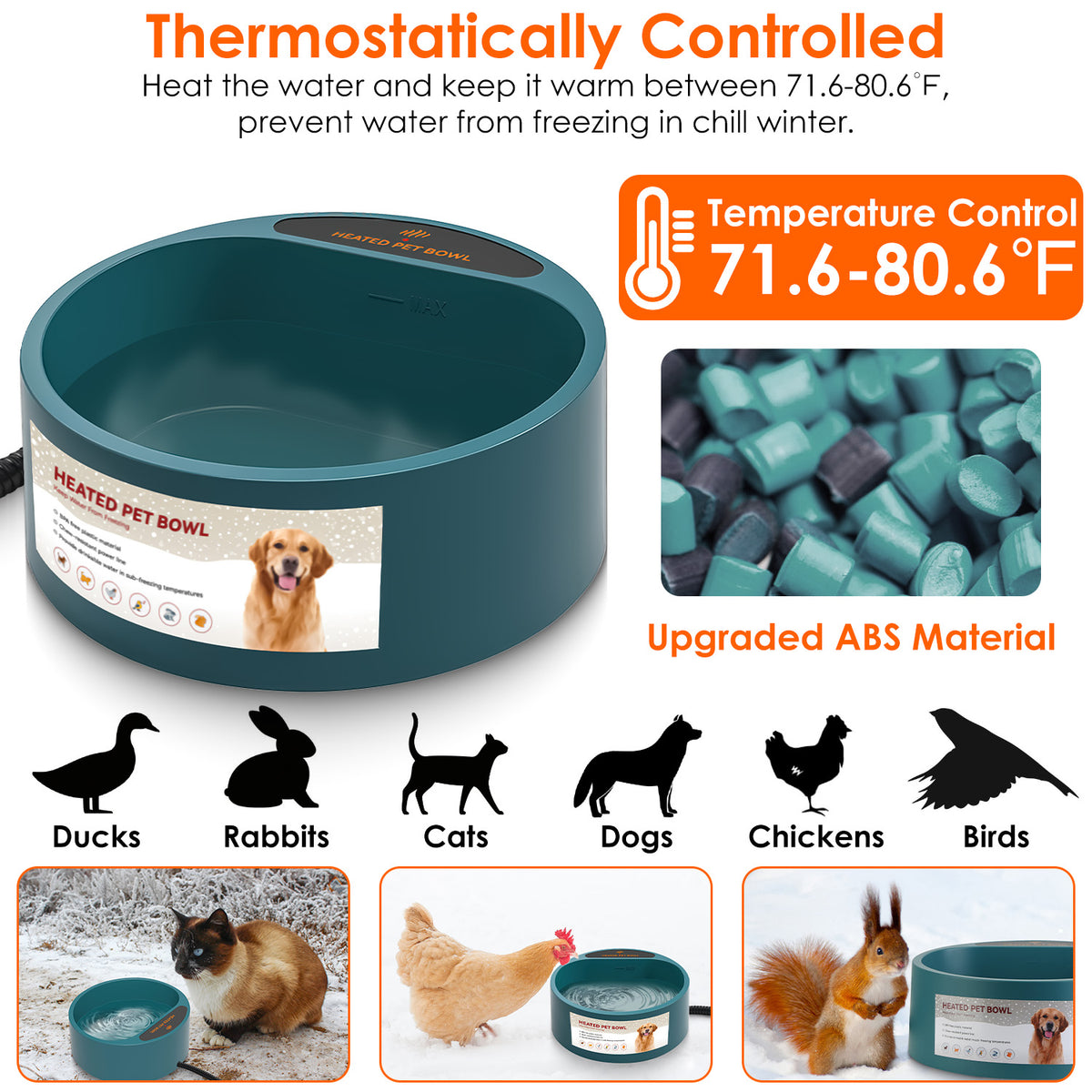 Heated pet water bowl, view 7