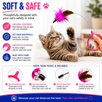 Wearable feather collar cat toy, view 2
