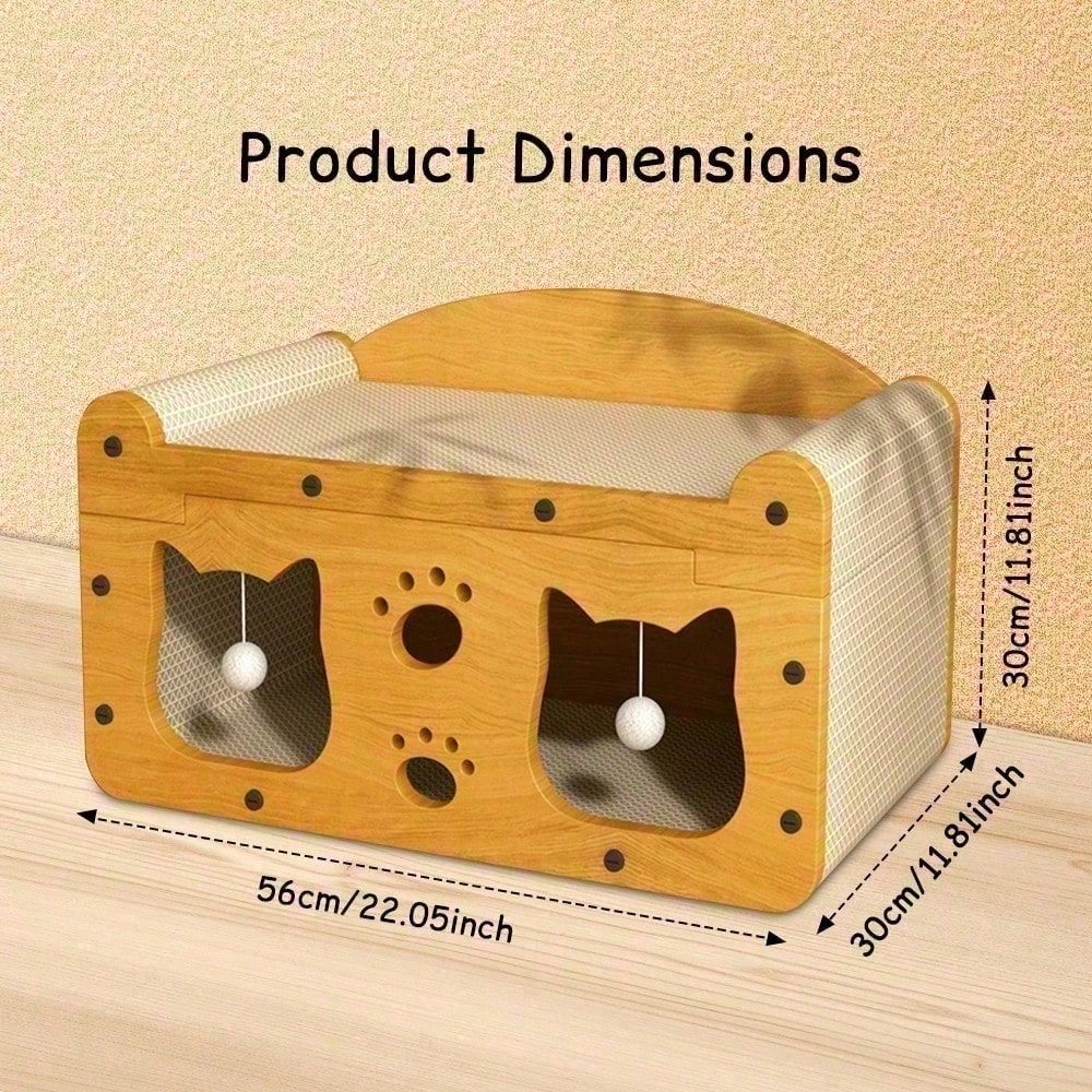 2-tier cardboard cat scratcher house, view 3