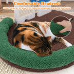 Mushroom cat bed with sisal scratcher, view 2