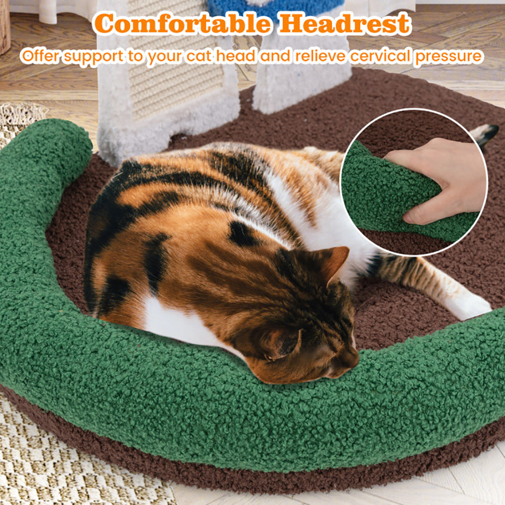 Mushroom cat bed with sisal scratcher, view 2