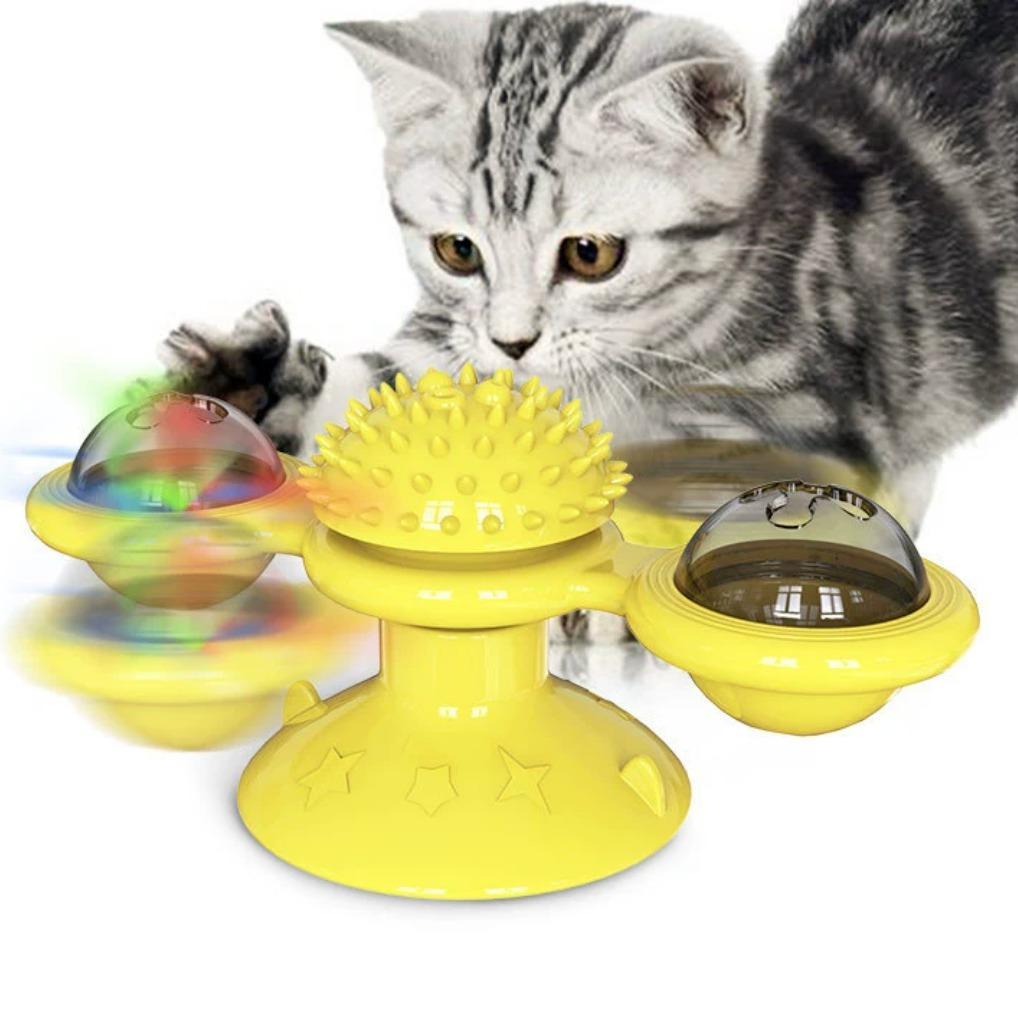 Interactive windmill cat toy with LED ball, view 8