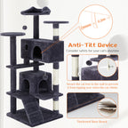 Anti-tip strap secures the cat tree to the wall