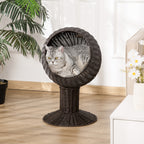 Elevated woven egg chair cat bed by MewMallow
