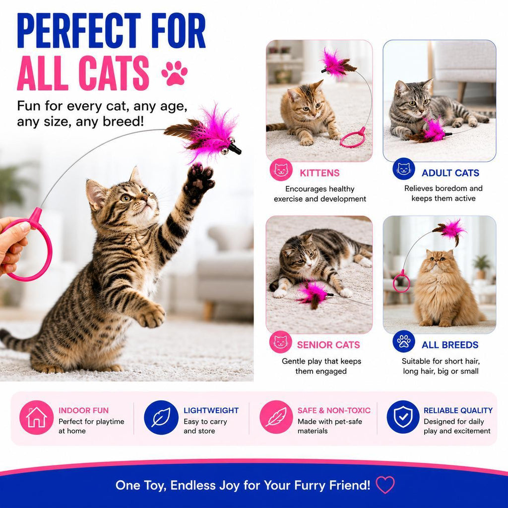 Wearable feather collar cat toy, view 9