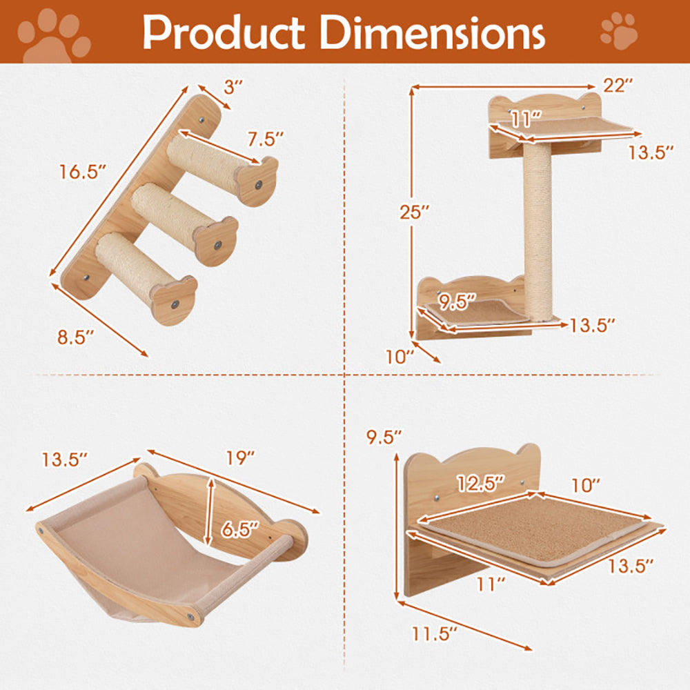 Cat wall shelves dimensions