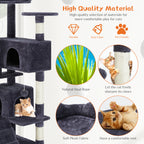 Charcoal gray cat tree materials close-up