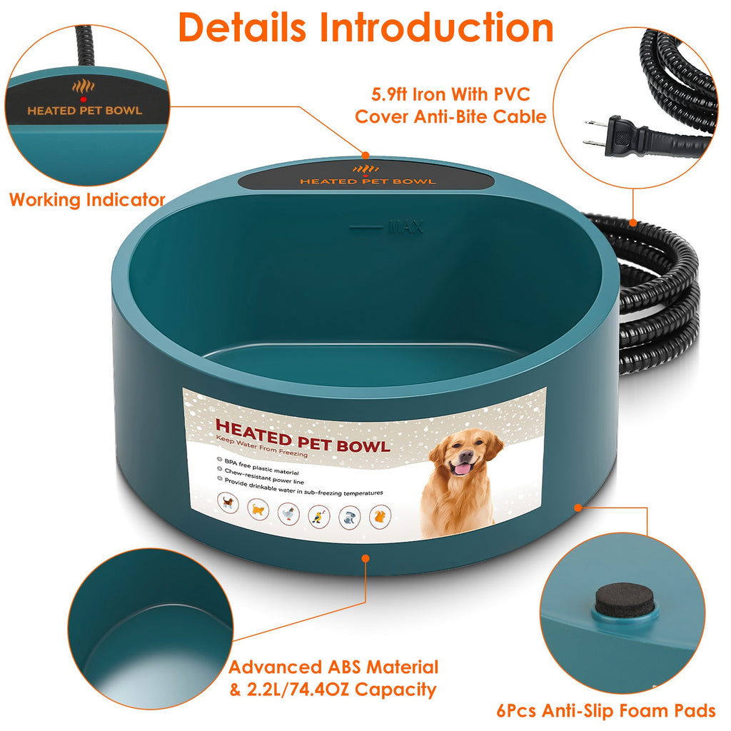 Heated pet water bowl, view 9