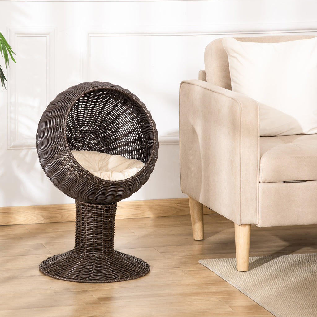 Elevated woven egg chair cat bed, view 3