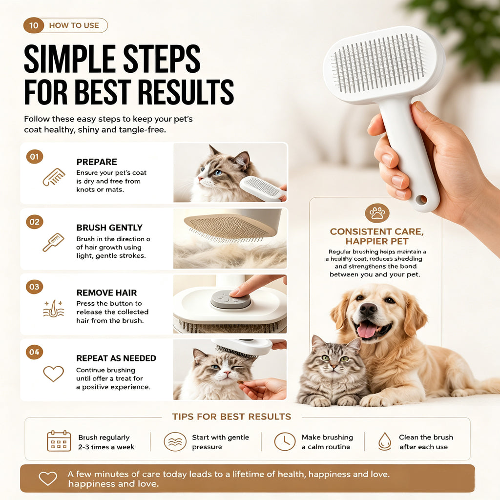 Self-cleaning slicker brush for cats, view 8