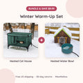 Winter Warm-Up Set bundle: heated outdoor cat house plus heated water bowl
