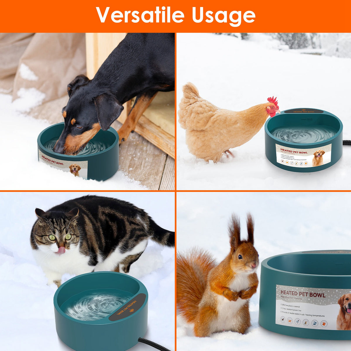 Heated pet water bowl, view 6