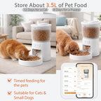 3.5L automatic feeder holds about 12 days of food