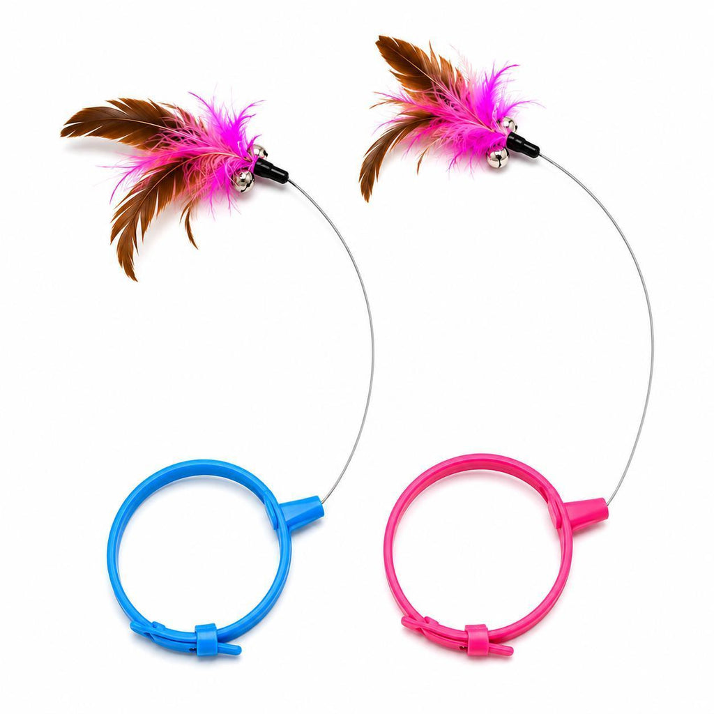 Wearable feather collar cat toy, view 7