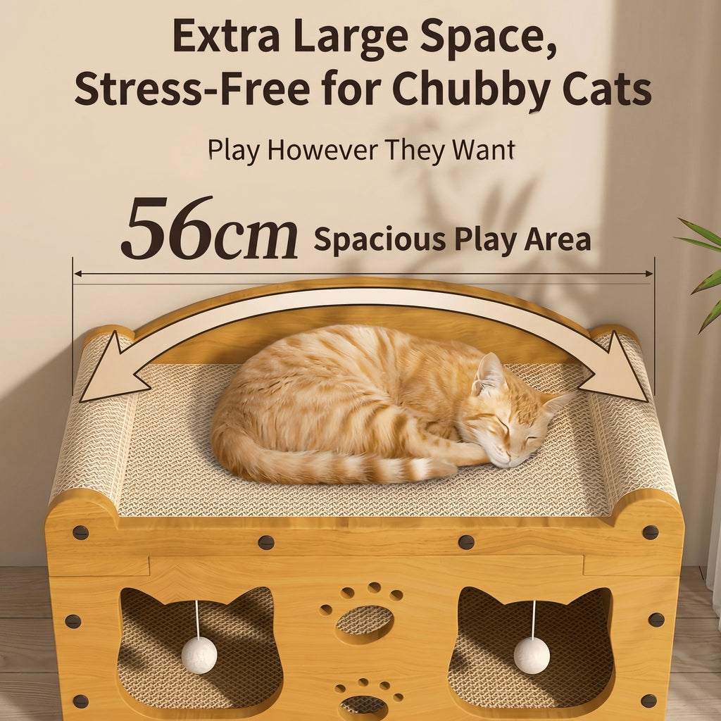 2-tier cardboard cat scratcher house, view 2