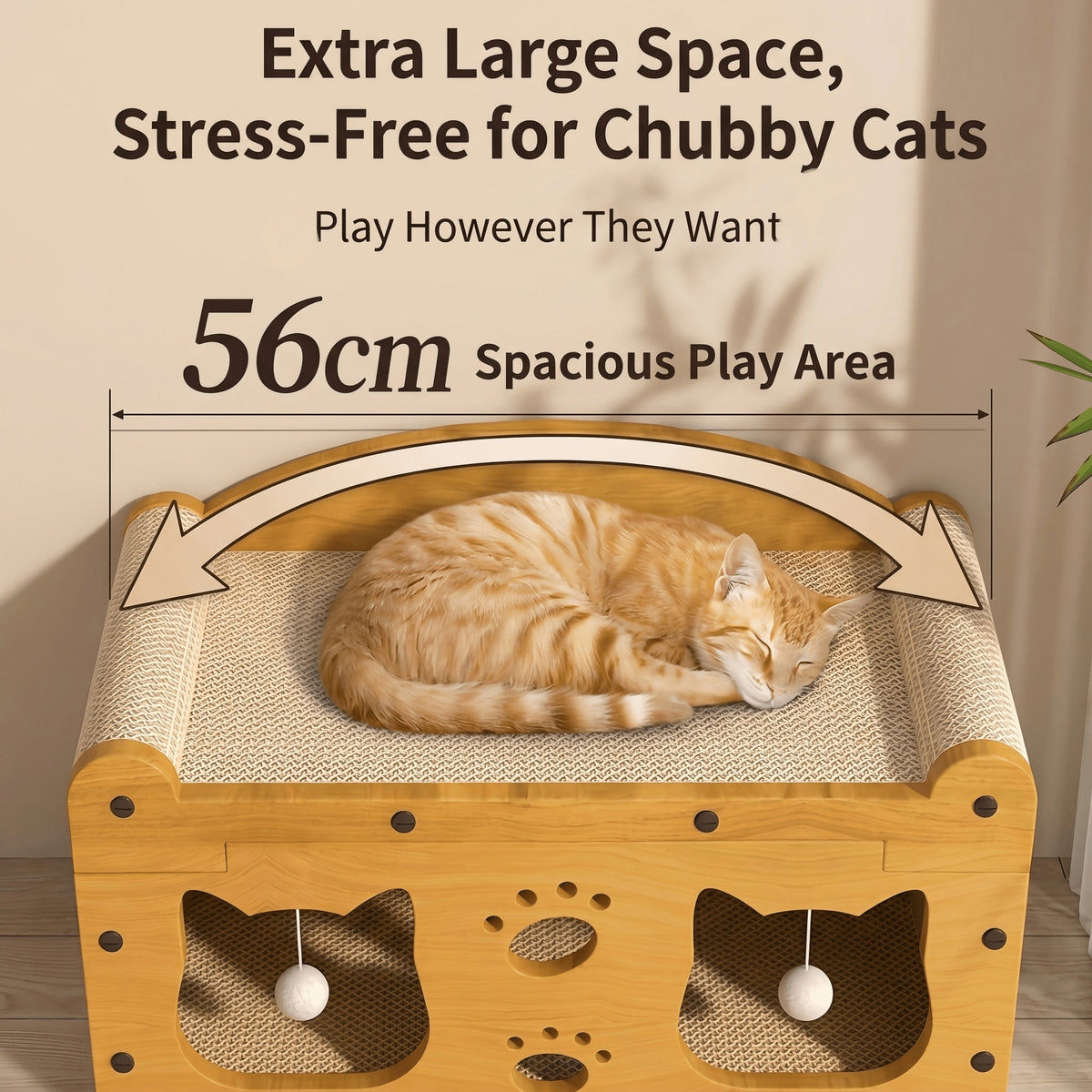 2-tier cardboard cat scratcher house, view 2