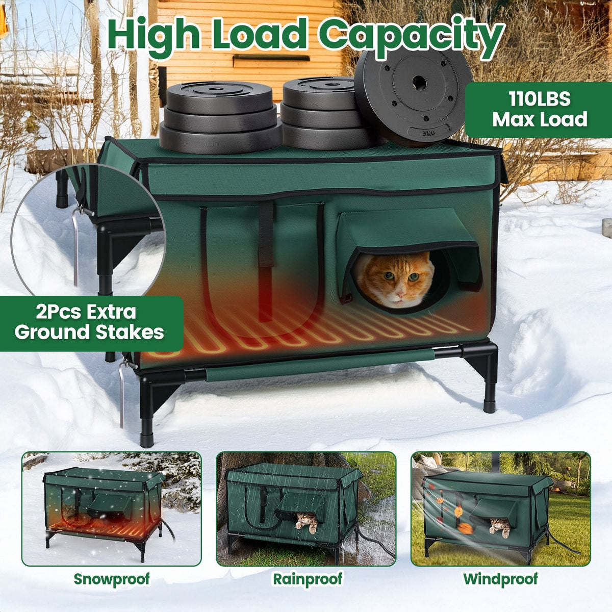 Heated outdoor cat house