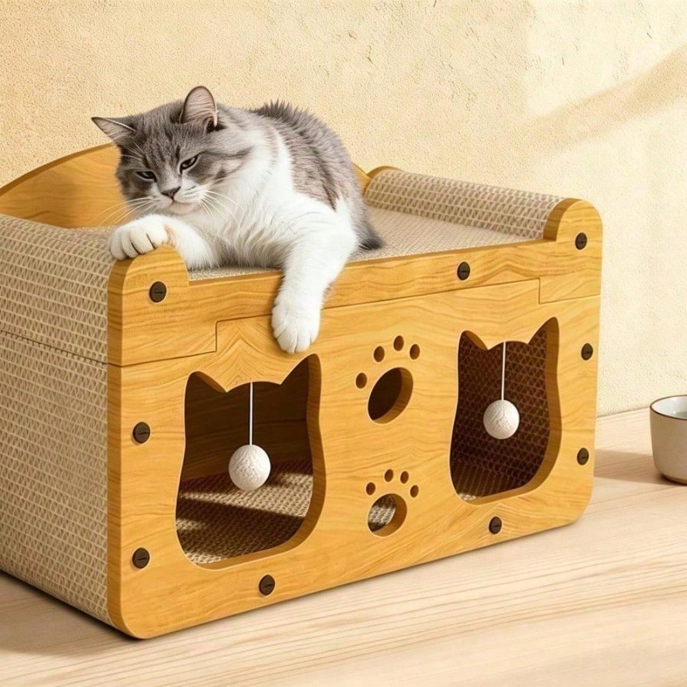 2-tier cardboard cat scratcher house, view 7