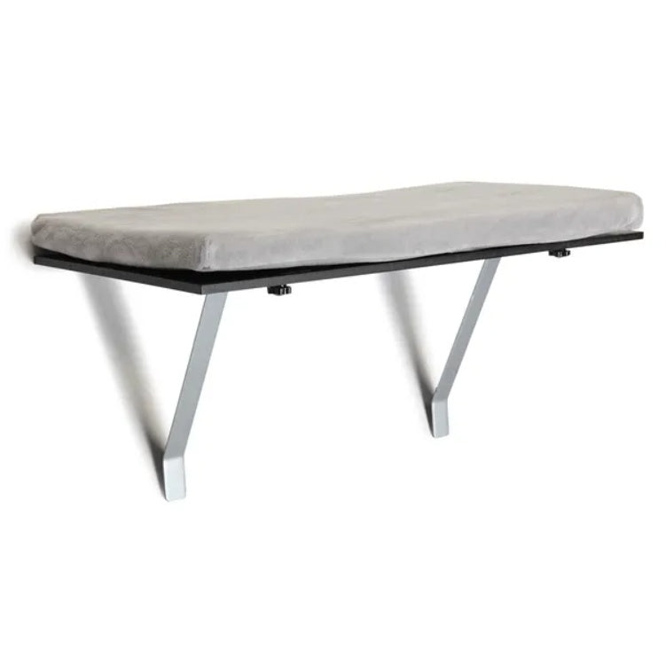 Window cat perch shelf with velvet cushion, view 3
