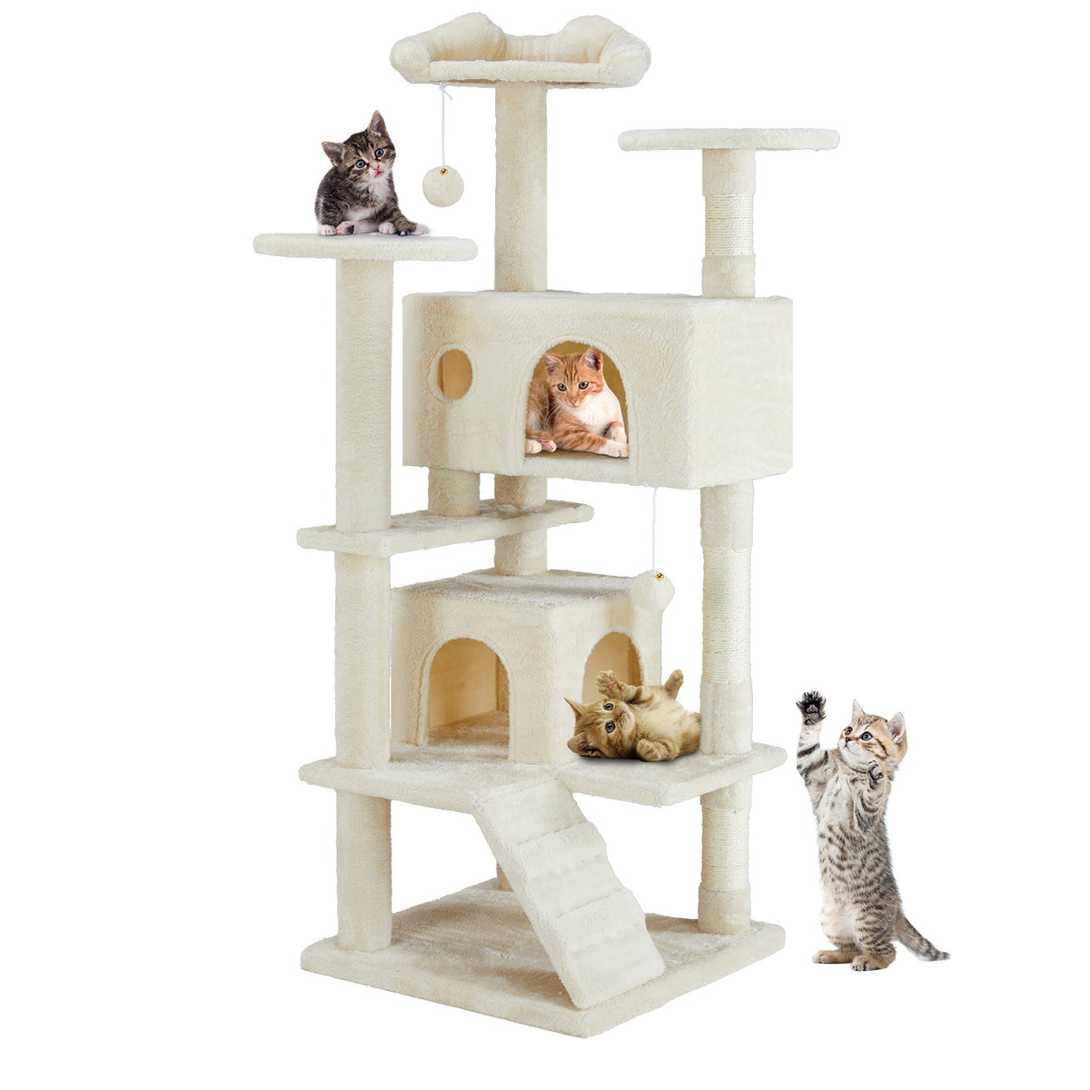 Multi-level cat tree tower, beige